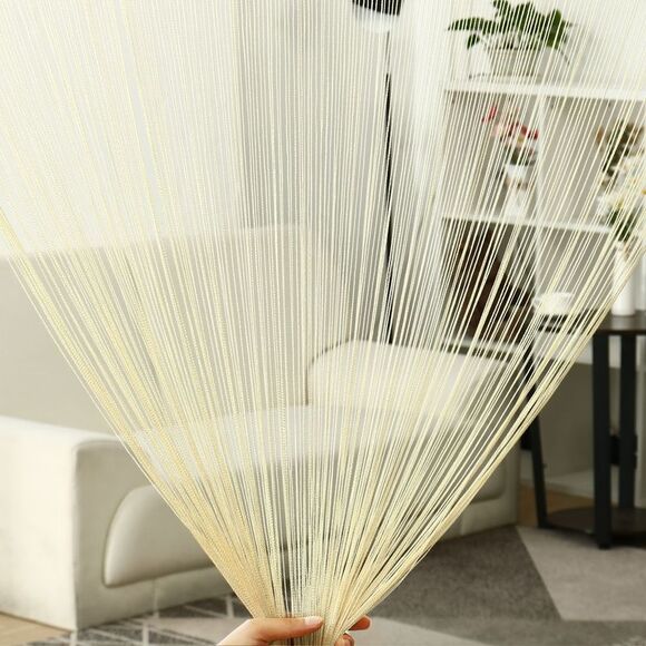 String Curtain Fringe Panel Thread Strip Backdrop Divider for Decor Yellow - Picture 3 of 6